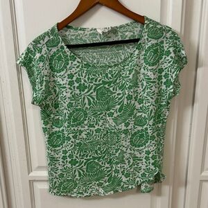 C&C Linen Green Floral Women's Top